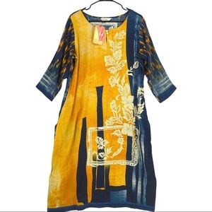 Akshara Lifestyles Women’s Rayon Kurti Yellow Size L.